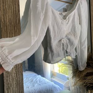 Hollister white peasant top